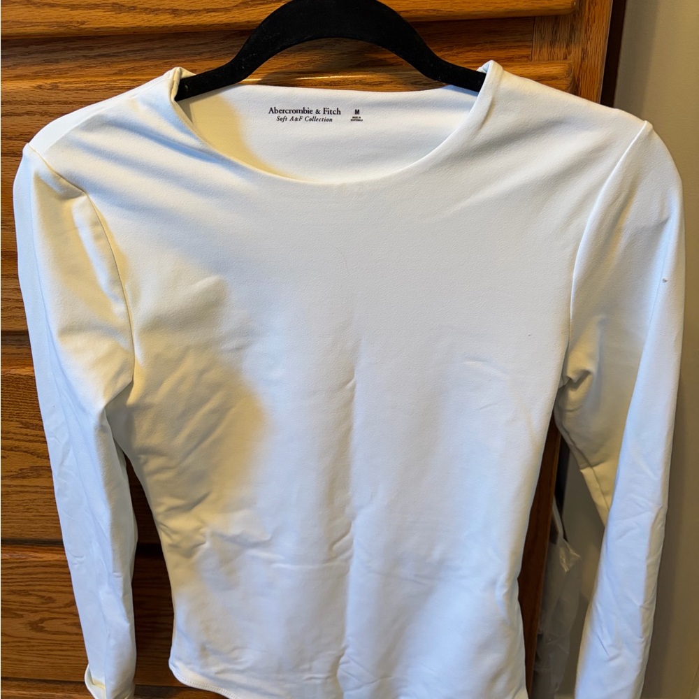 Abercrombie & Fitch White Long Sleeve Bodysuit